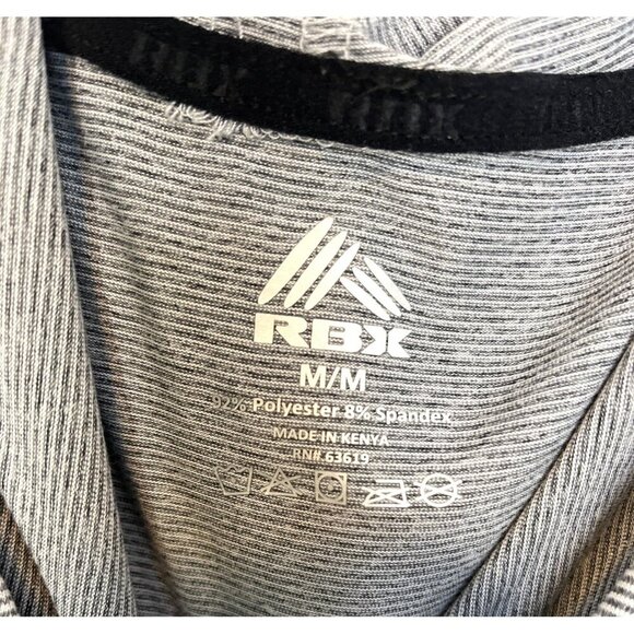 RBX Gray Striped Hoodie Long Sleeve Mens Size M Polyester & Spandex Blend - Picture 4 of 6